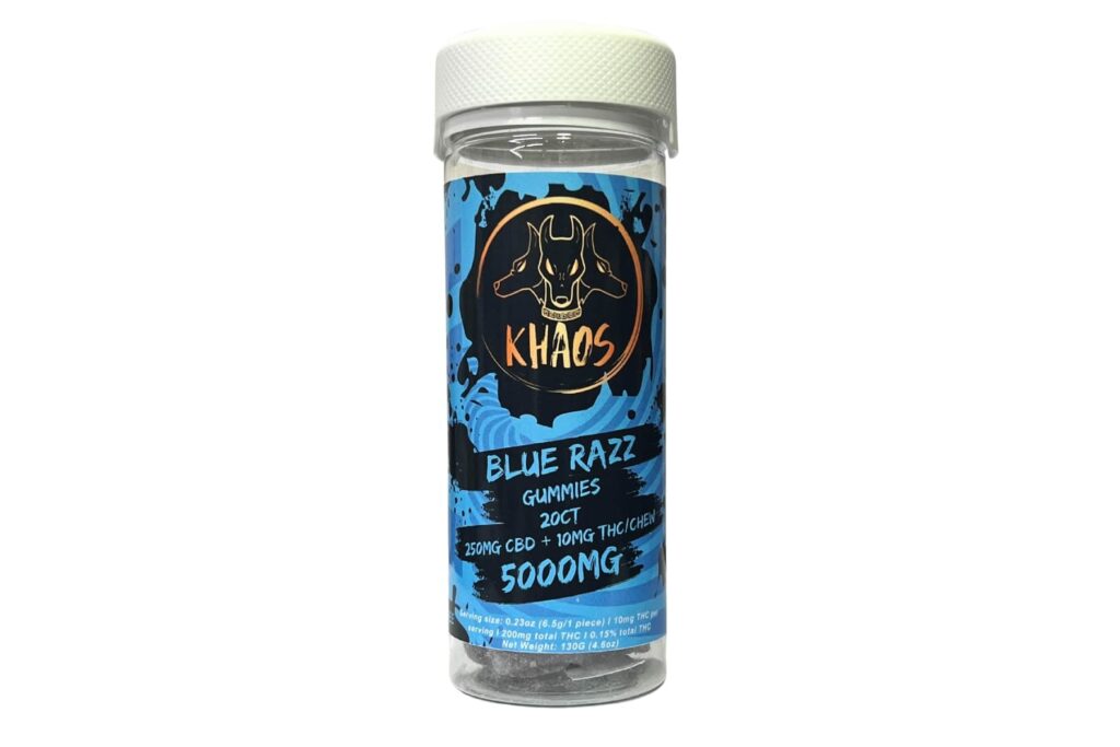 Khaos THC gummy Blue Razz